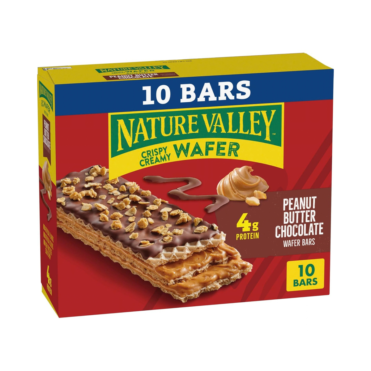 Nature Valley Barras Wafer Crocantes com Pasta de Amendoim e Chocolate 10 Unidades 369 g