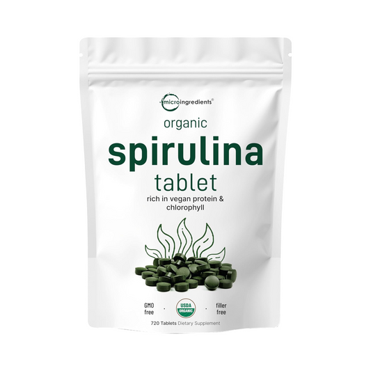 Micro Ingredients Spirulina Orgânica, 3000 mg por Dose, 720 Comprimidos