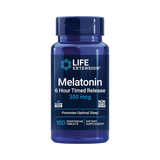 Life Extension, Melatonina, 6 Horas de Liberação, 300 mcg, 100 Comprimidos