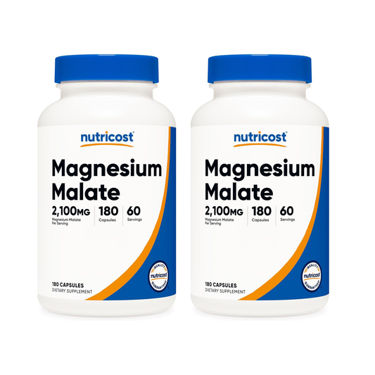 Combo 2 Nutricost Magnesium Malate 2.100 mg, 180 Cápsulas