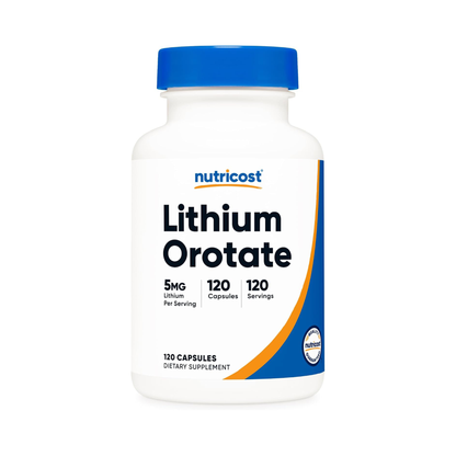 Nutricost Orotato de Lítio 5 mg 120 Cápsulas Vegetais