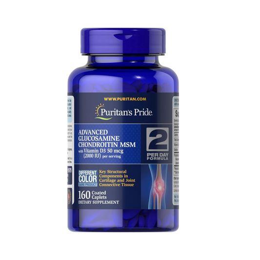 Puritan's Pride Glucosamina condroitina tripla com vitamina D3 cápsulas, 160 unidades