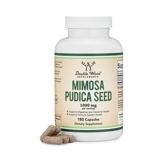 Double Wood Mimosa Pudica Suporte Intestinal e Digestivo 1000 mg 180 Cápsulas