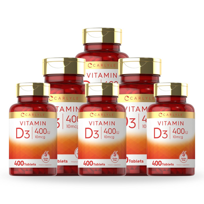 Combo 6x Carlyle Vitamina D3 400UI (10mcg), 400 Comprimidos