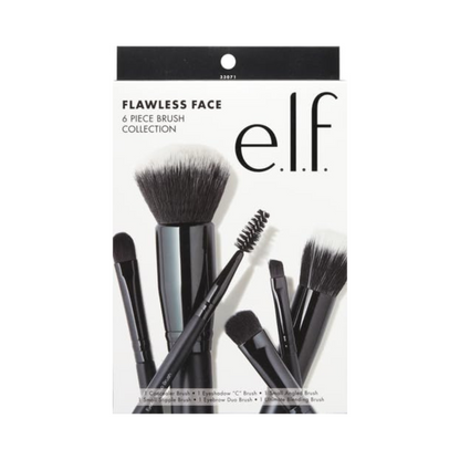 e.l.f. Kit Flawless Face, 6 Peças, Pincéis para Rosto, Olhos e Sobrancelhas, Vegano e Livre de Crueldade