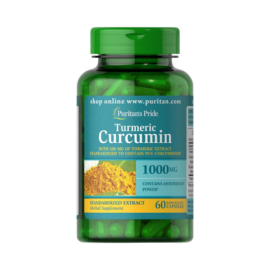 Puritan's Pride Curcumina de Açafrão, 1000 mg, 60 Cápsulas