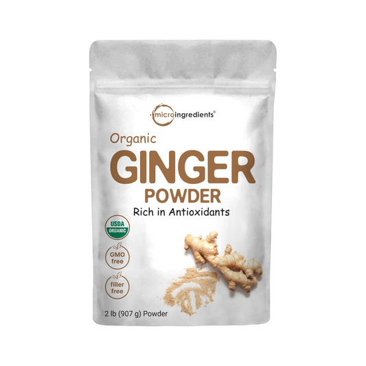 Micro Ingredients Gengibre Orgânico em Pó, 2 lbs (907 g), Ideal para Culinária, Chás e Temperos