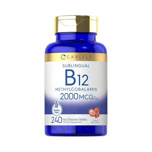 Carlyle Vitamina B-12, 2000 mcg em 2 Cápsulas, 240 Comprimidos de Dissolução Rápida