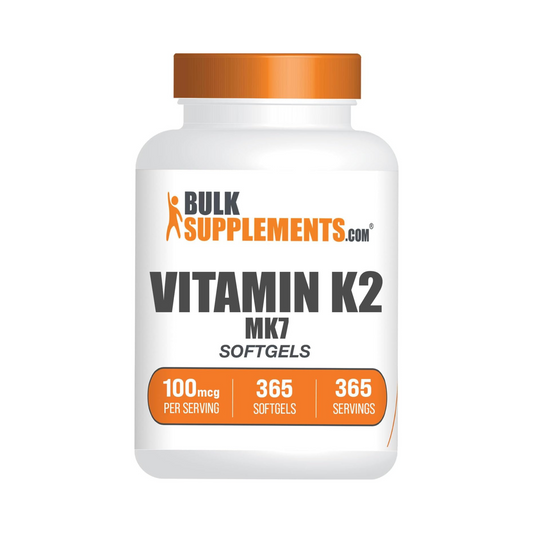 BulkSupplements Vitamina K2 MK7, 100mg por Porção, 365 Cápsulas Gelatinosas