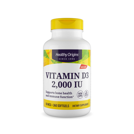 Healthy Origins Vitamina D3 2000 UI, 360 Cápsulas Softgel