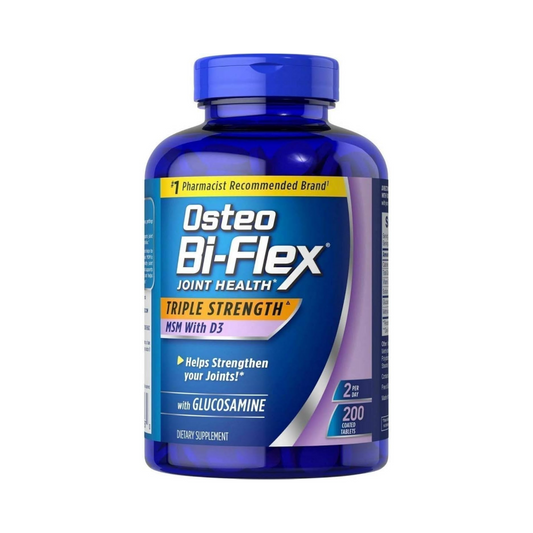 Osteo Bi-Flex Tripla Força com Glucosamina 1500 mg, MSM 1500 mg e Vitamina D3 1000 UI, 200 Comprimidos