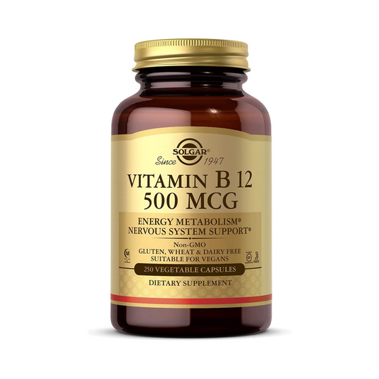 Solgar, Vitamina B12, 500 mcg, 250 Cápsulas Vegetais