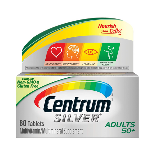 Suplemento Centrum Silver para Adultos 50+, 80 Comprimidos