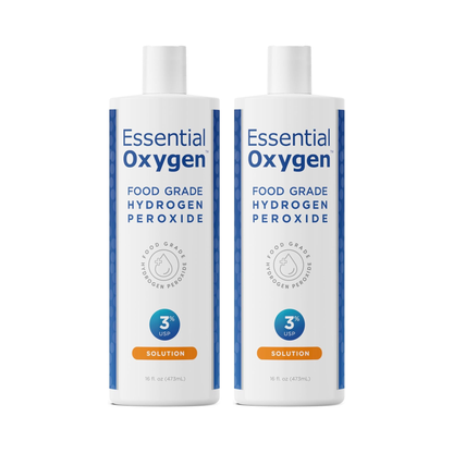 Combo 2  Essential Oxygen Peróxido de Hidrogênio Grau Alimentício 3% USP, 473 ml (16 oz)