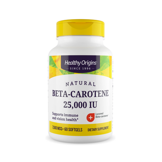 Healthy Origins, Beta Carotene, 25,000 IU, 60 Gels