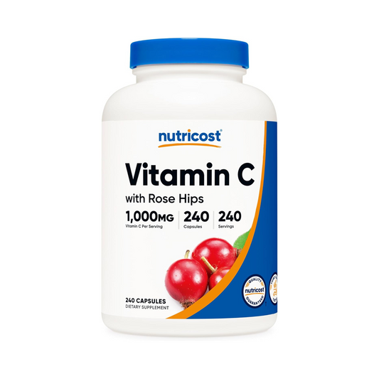 Nutricost Vitamina C com Rose Hips 1.025 mg 240 Cápsulas