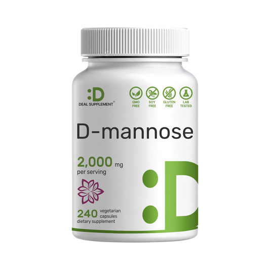 DEAL SUPPLEMENT D-Mannose 2000mg por Porção, 240 Cápsulas Vegetais