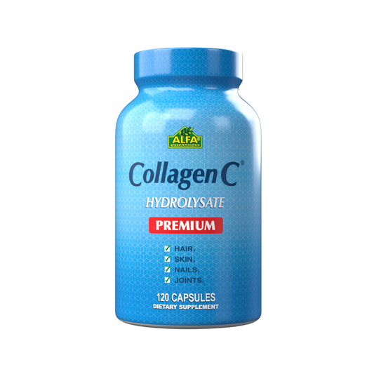 Suplemento Alfa Vitamins Colágeno C Hidrolisado com Biotina, Fórmula Premium, 120 Cápsulas