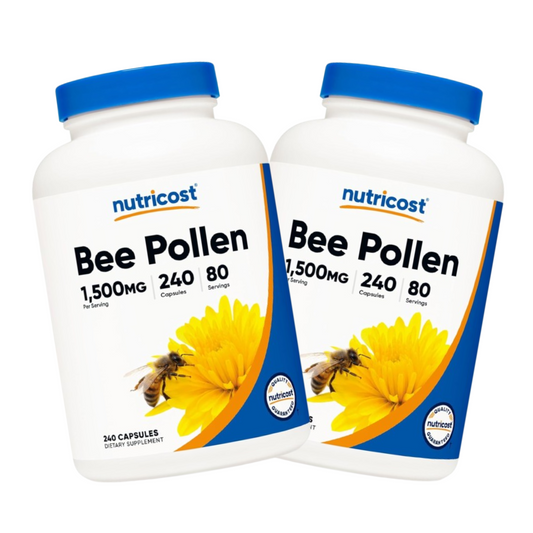 Combo 2x Nutricost Pólen de Abelha 1500 mg por Porção, 240 Cápsulas