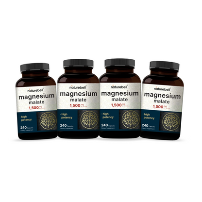 Combo 4 Naturebell Magnesium Malate, 1.500mg (em 3 Cápsulas), 240 Cápsulas