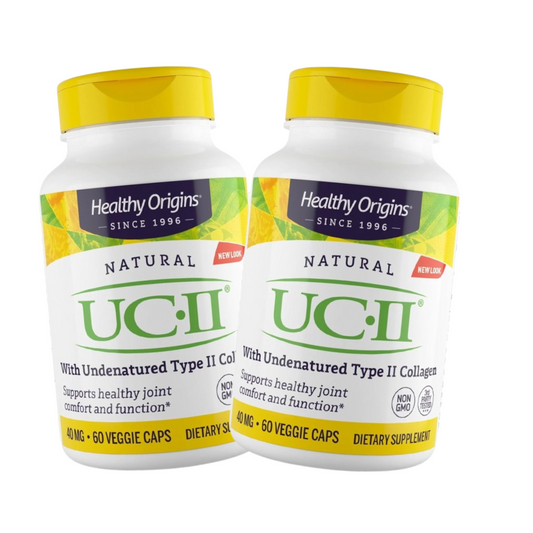 Combo 2x Healthy Origins UC-II 40 mg com Colágeno Tipo II Não Desnaturado, 60 Cápsulas Vegetais
