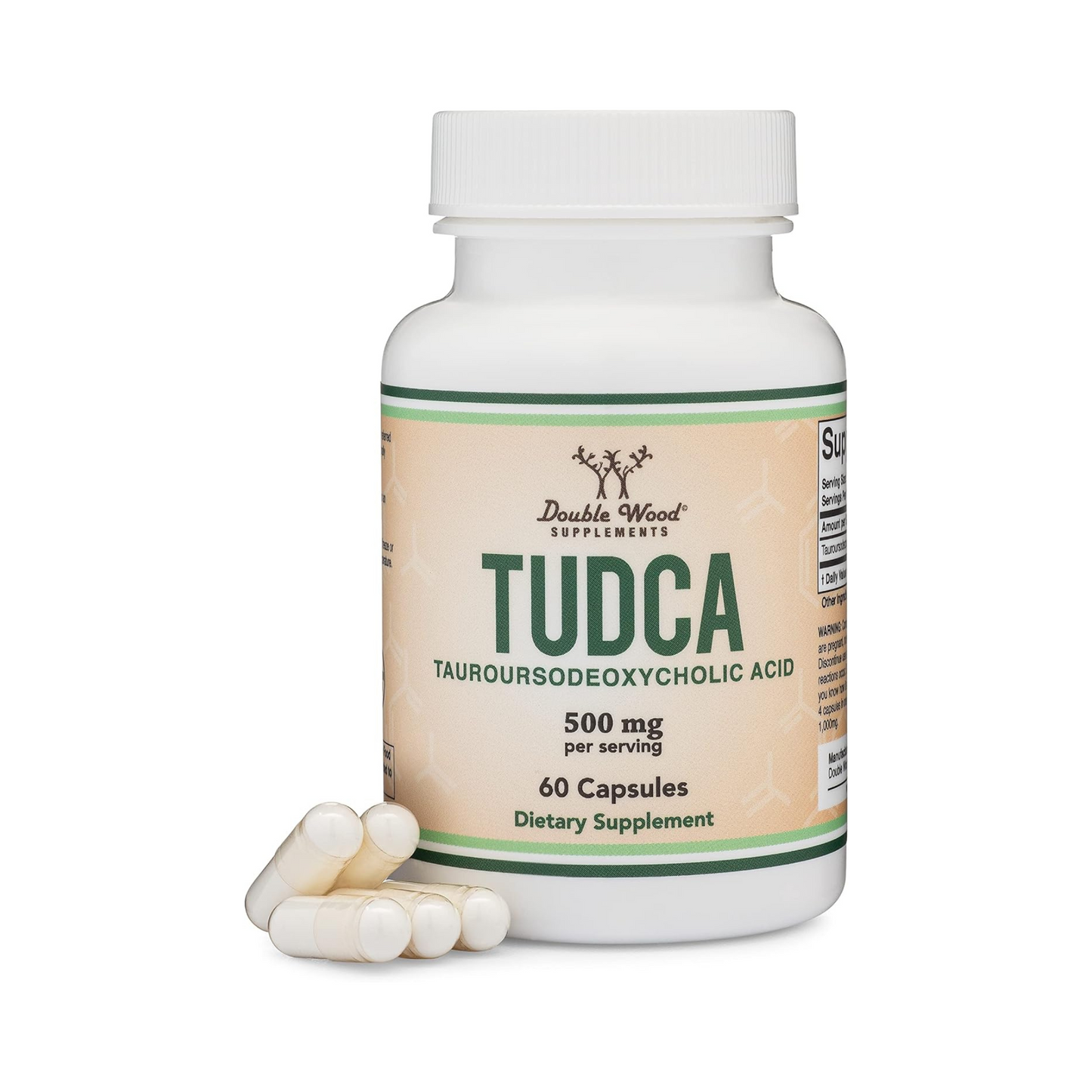 Double Wood Tudca 500 mg (500 mg por 2 Cápsulas), 60 Cápsulas