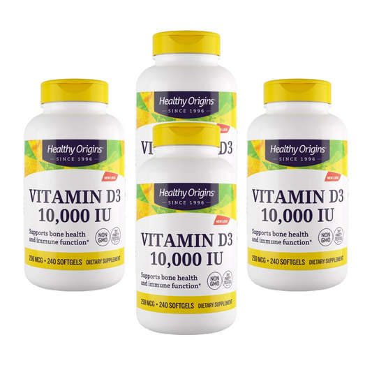 Combo 4 Healthy Origins Vitamina D3 10000 UI 240 Cápsulas Softgel