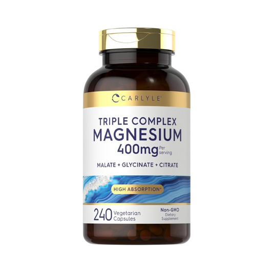 Carlyle Complexo de Magnésio Triplo 400 mg por 2 Cápsulas, 240 Cápsulas