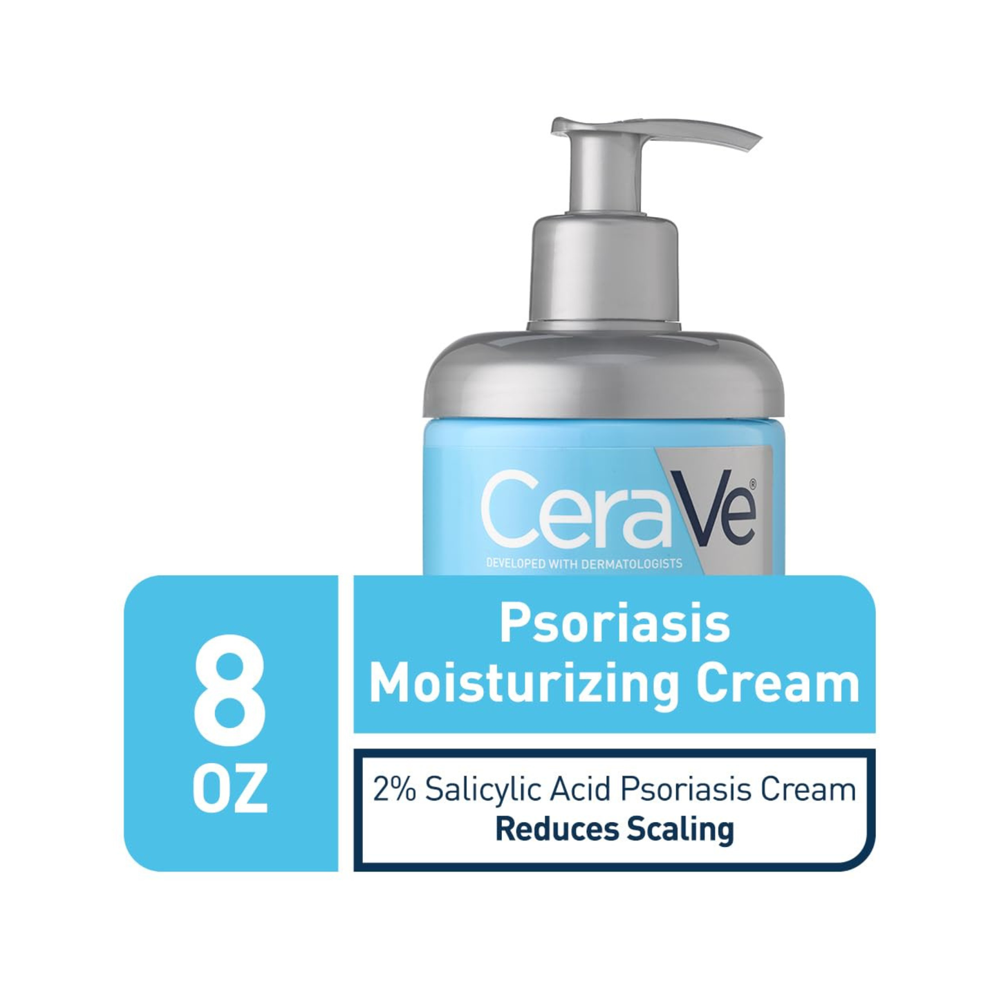 Creme para Psoríase CeraVe, Tratamento Hidratante para Pele Seca com Ácido Salicílico, 8oz