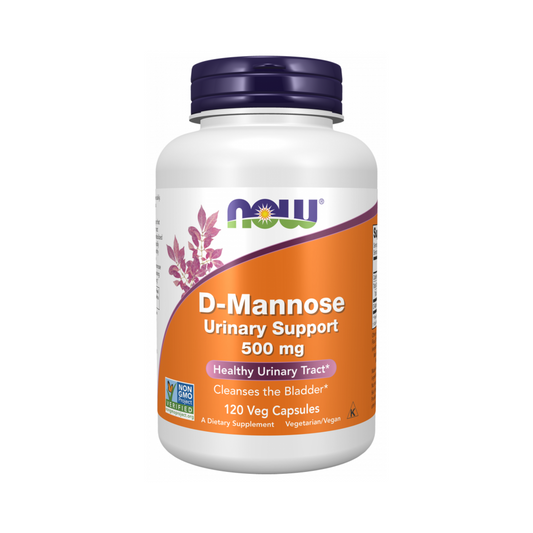 NOW Foods D-Mannose 500 mg, 120 Cápsulas Vegetais