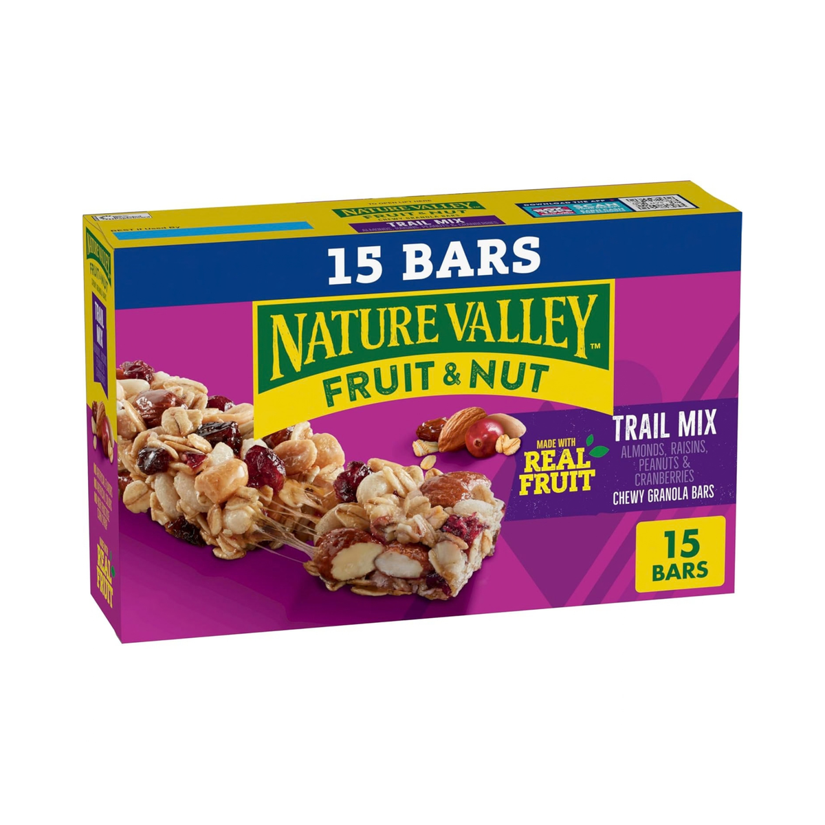 Nature Valley Barras de Granola com Frutas e Castanhas Trail Mix 15 Unidades 510 g