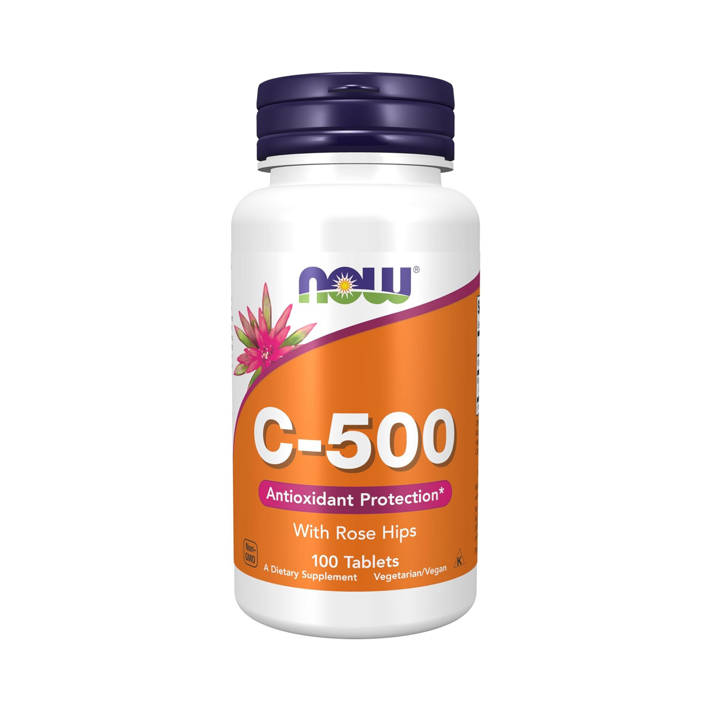 NOW Supplements Vitamina C-500 com Rosa Mosqueta, 100 Comprimidos