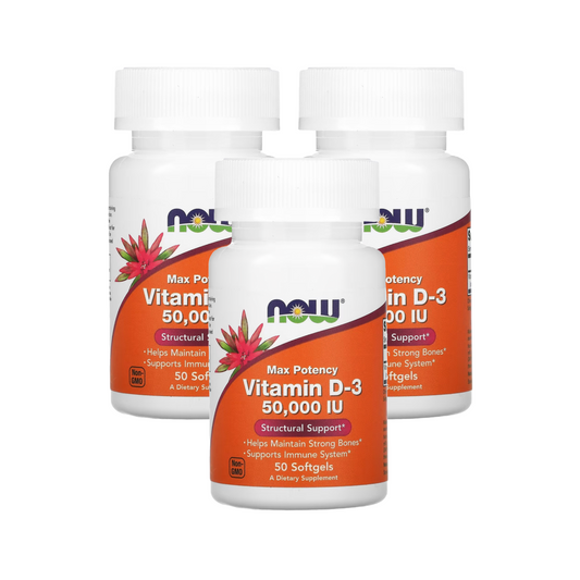 Combo 3 Now Foods Vitamina D3, 50000 UI, 50 Softgels