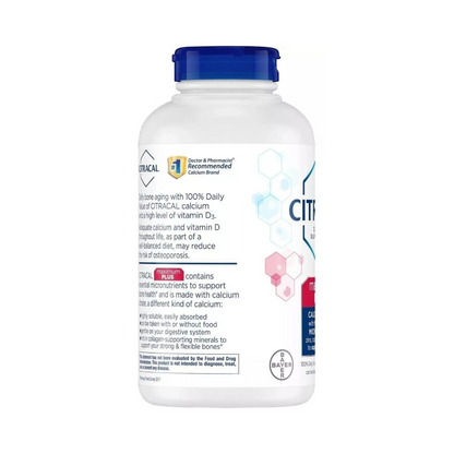 Citracal Maximum Plus - 650mg Citrato de Cálcio, 1000 UI Vitamina D3 - 120 Cápsulas