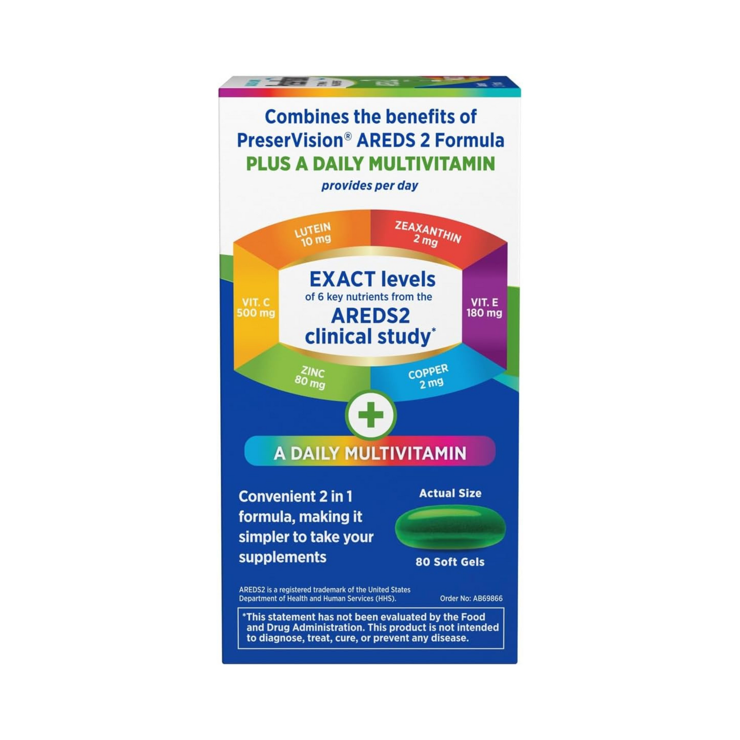 PreserVision AREDS 2 + Multivitamínico, 80 Softgels