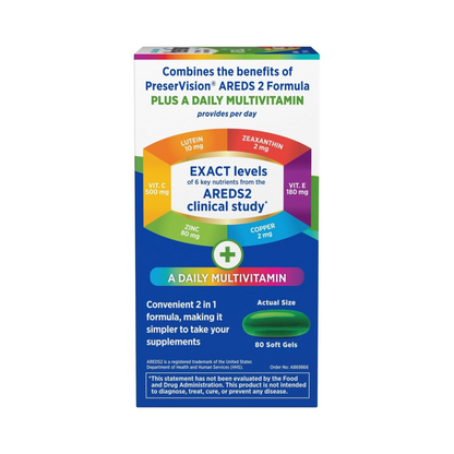 PreserVision AREDS 2 + Multivitamínico, 80 Softgels