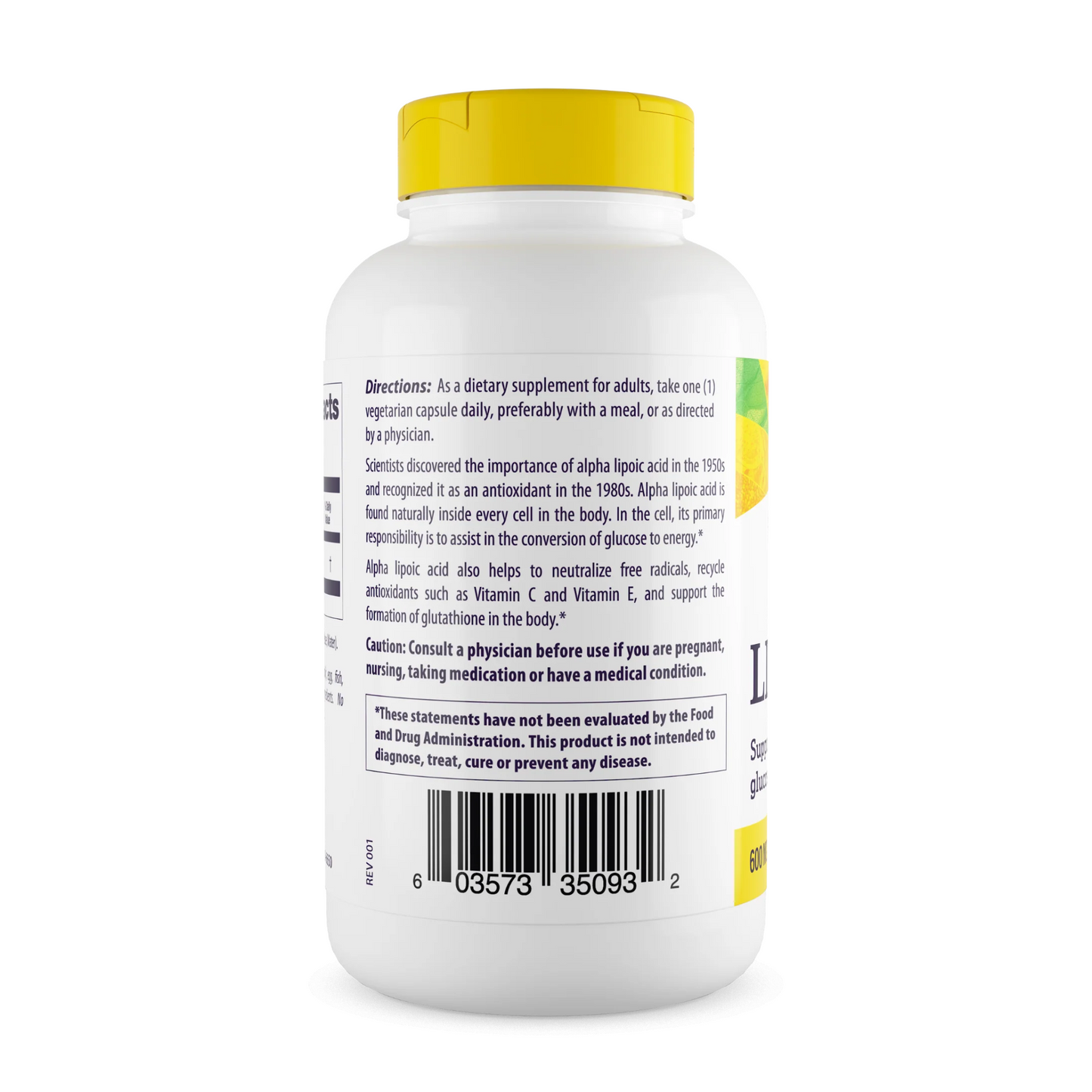 Healthy Origins Ácido Alfa Lipóico, 600 mg, 60 Cápsulas