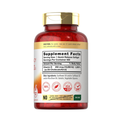 Carlyle, Vitamina D3, 10000IU, 400 Softgels