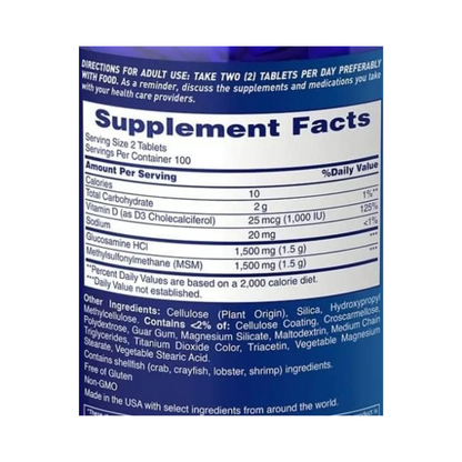 Osteo Bi-Flex Tripla Força com Glucosamina 1500 mg, MSM 1500 mg e Vitamina D3 1000 UI, 200 Comprimidos