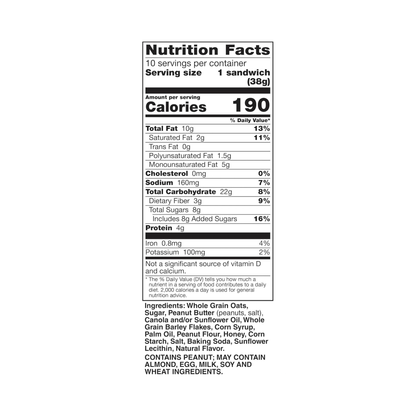 Nature Valley Biscoitos de Aveia com Recheio de Pasta de Amendoim 10 Unidades