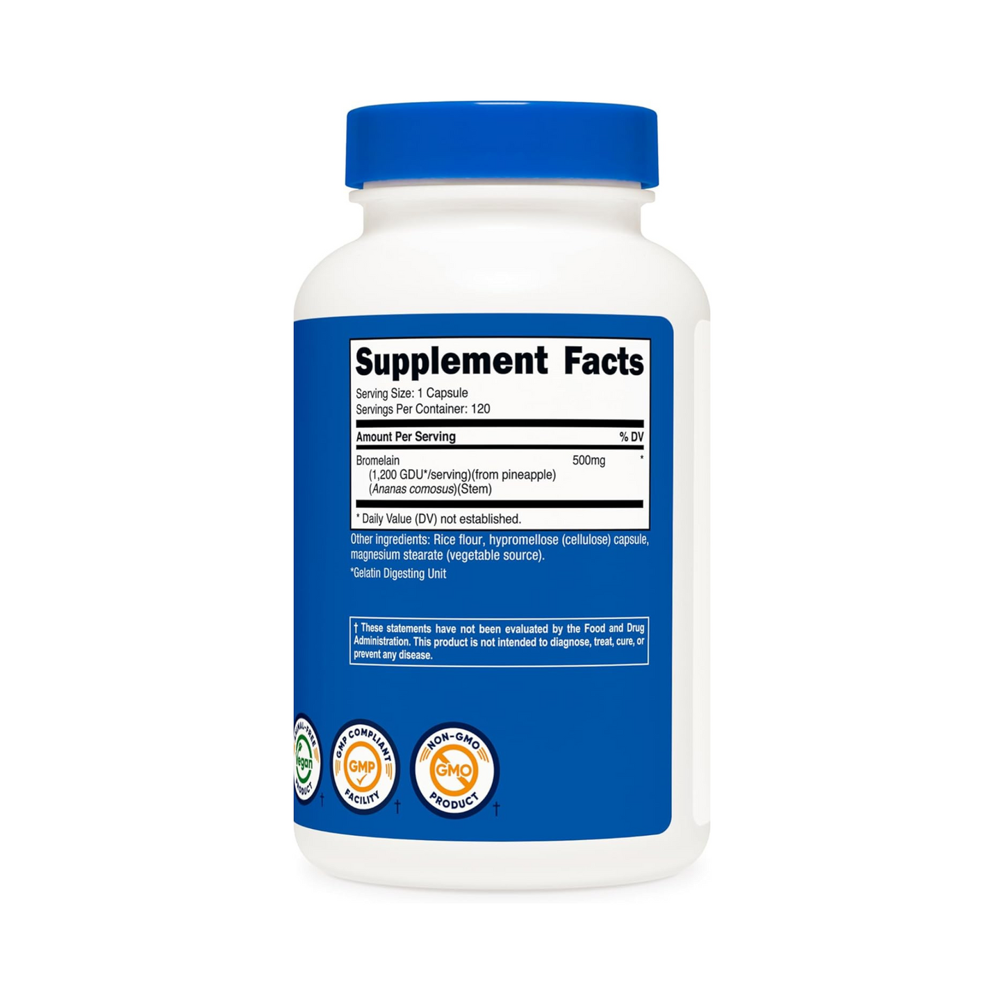 Nutricost Bromelina 500mg, 1200 GDU, 120 Cápsulas Vegetarianas
