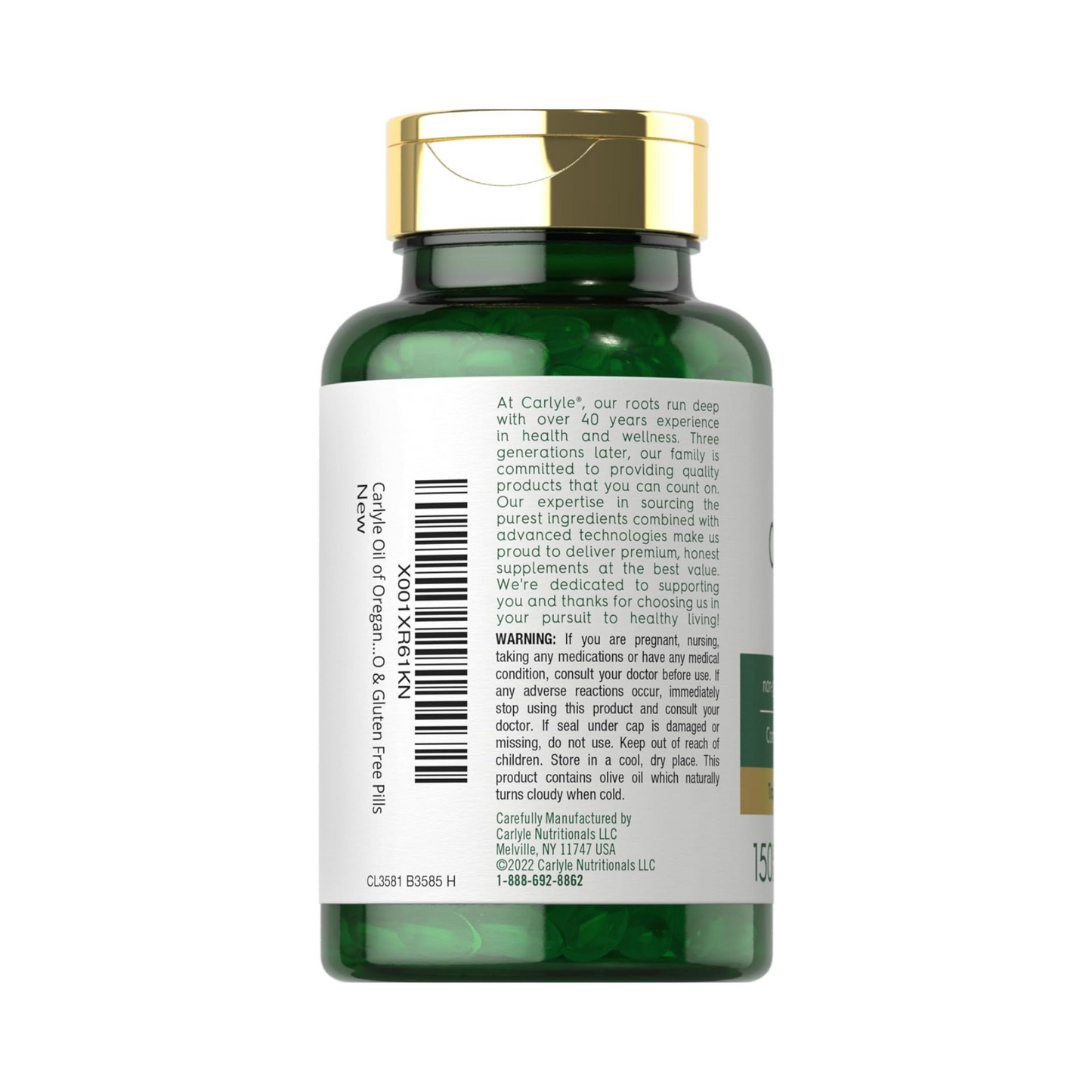 Carlyle Extrato de Óleo de Orégano, 150 Softgels