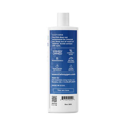 Essential Oxygen Peróxido de Hidrogênio Grau Alimentício 3% USP, 473 ml (16 oz)