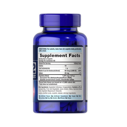 Puritan's Pride Glucosamina condroitina tripla com vitamina D3 cápsulas, 160 unidades