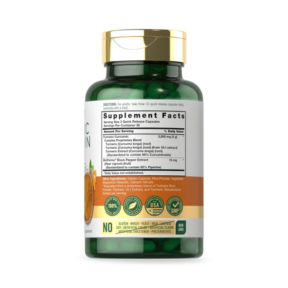 Combo 4 Carlyle Cúrcuma com Pimenta Preta 3000mg, 90 Cápsulas