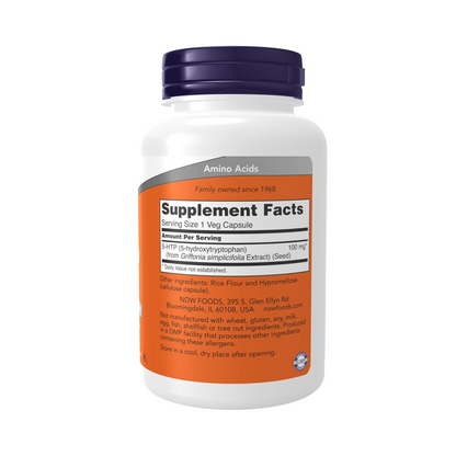 NOW Foods 5-HTP 100 mg, 120 Cápsulas Vegetais