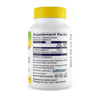 Healthy Origins L-Theanine 100 mg (AlphaWave®) 90 Vcaps