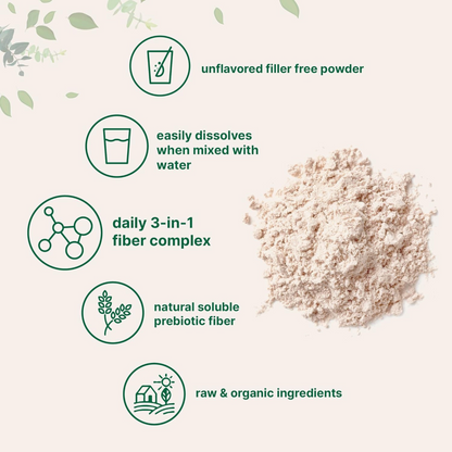 Micro Ingredients Fibra Prebiótica Orgânica Solúvel, 907 g, Fórmula 3 em 1 para Saúde Digestiva
