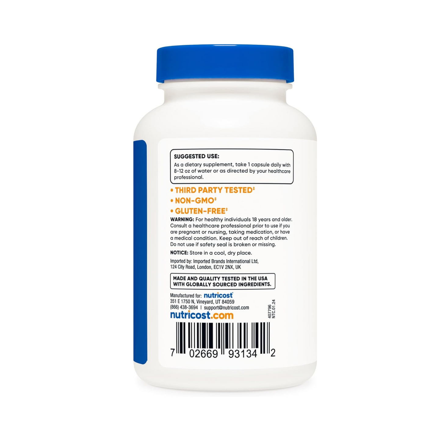 Nutricost 5-HTP 200mg, 5-Hidroxitriptofano, 240 Cápsulas Vegetarianas
