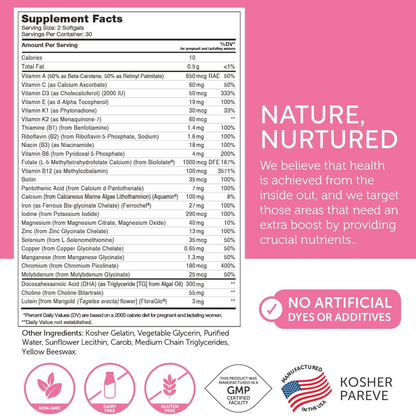 Zahler, Vitamina Pré-natal com DHA e Folato, Multivitamínico para Gestantes com Ferro, Kosher, 60 Cápsulas Gelatinosas